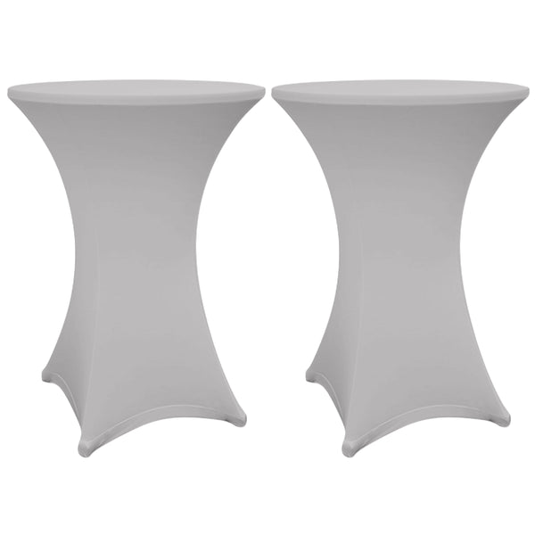 LUMALAND Stehtischhusse - Tisch Bezug - Husse -  Ø 80-85 cm - Silbergrau - 2er-Set