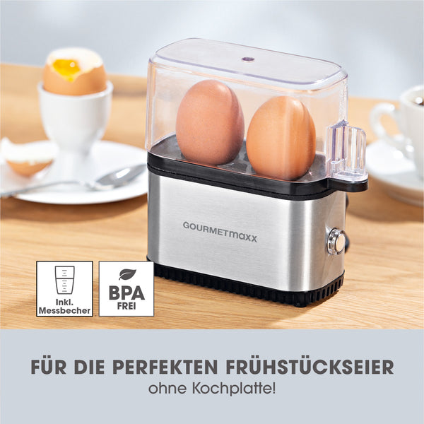 GOURMETmaxx Eierkocher Kompakt 2.0 - schwarz/silber