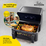 GOURMETmaxx Heißluft-Fritteuse Vario-Doppelkammer 9l