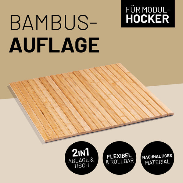 LUMALAND Bambusauflage für Modular-Hocker - 54 x 50 x 1 cm