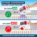 CLEANmaxx Milbensauger Rotation - entfernt 99,9 % aller Milben - mit UV-C-Licht - weiß/rot