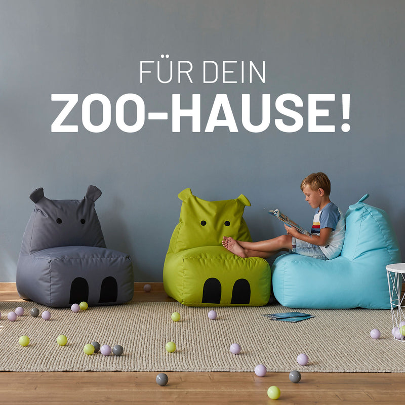 LUMALAND Animal Line Kindersitzsack Hippo - Türkis