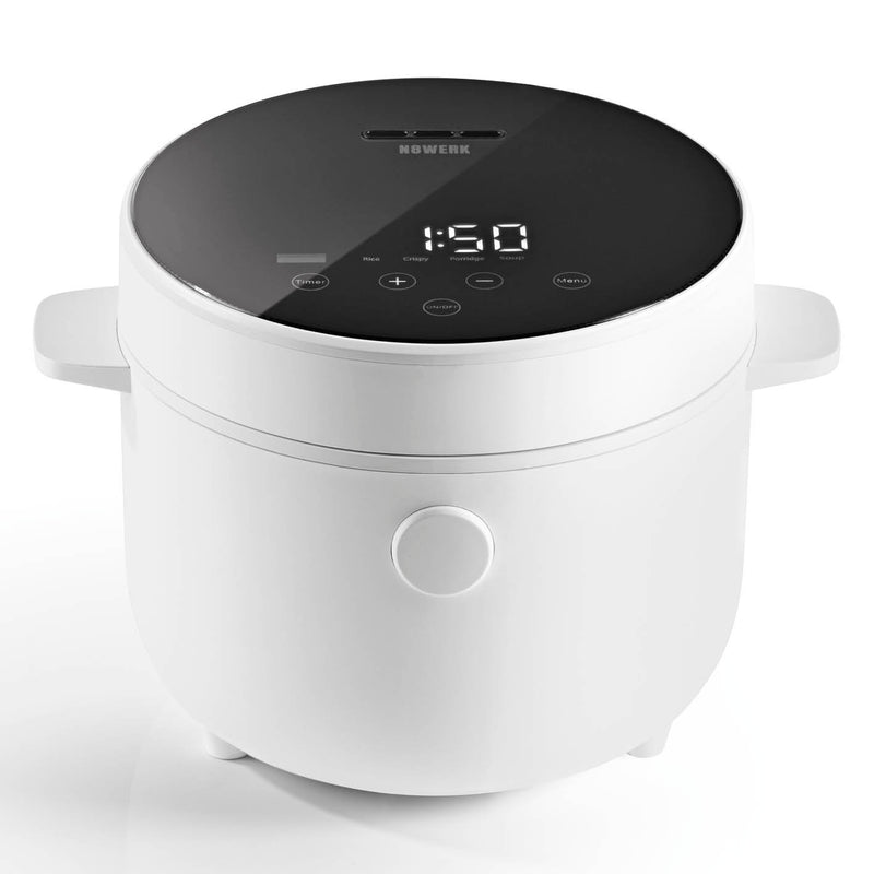 N8WERK Digitaler Reiskocher mit Touch-Display, Antihaftbeschichtung, 5 Kochprogrammen, Timer und Warmhaltefunktion für vielseitiges Kochen.