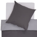 LUMALAND Bettwäsche Set - Wendebettwäsche - 80x80 + 135x200 cm - Anthrazit/Silber