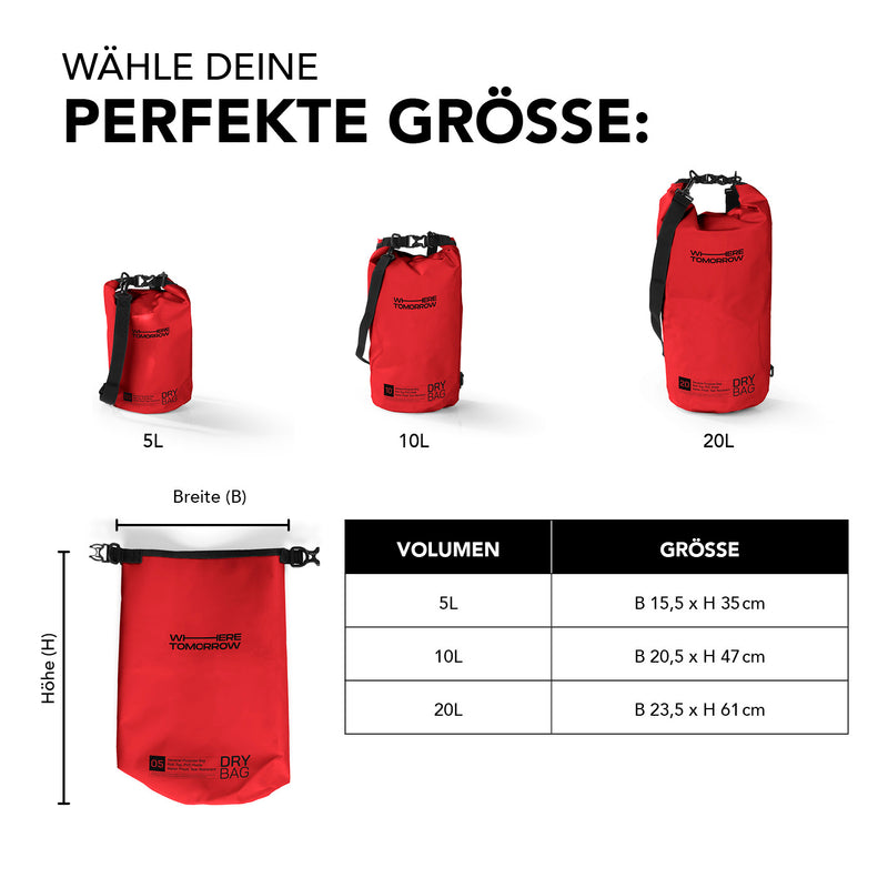 Where Tomorrow Dry Bag 20L - Style 01 - Rot
