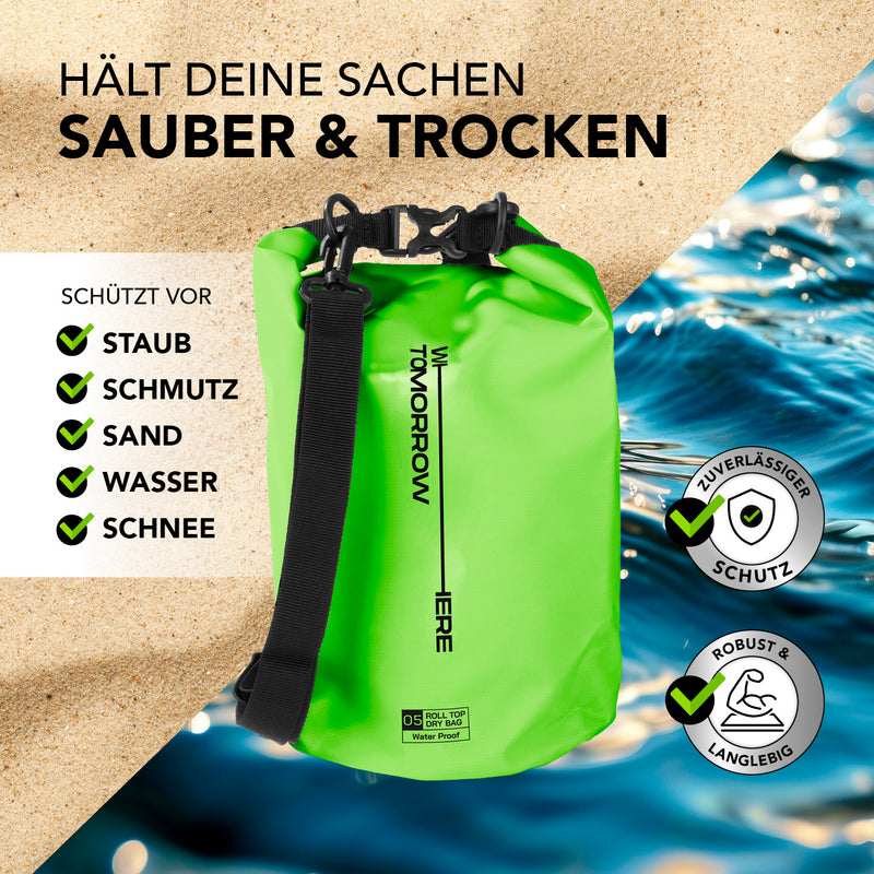 Where Tomorrow Dry Bag 5L - Style 02 - Grün