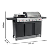 LANDMANN Gasgrill CALIANO 6.1 cooK mit Pizzaaufsatz