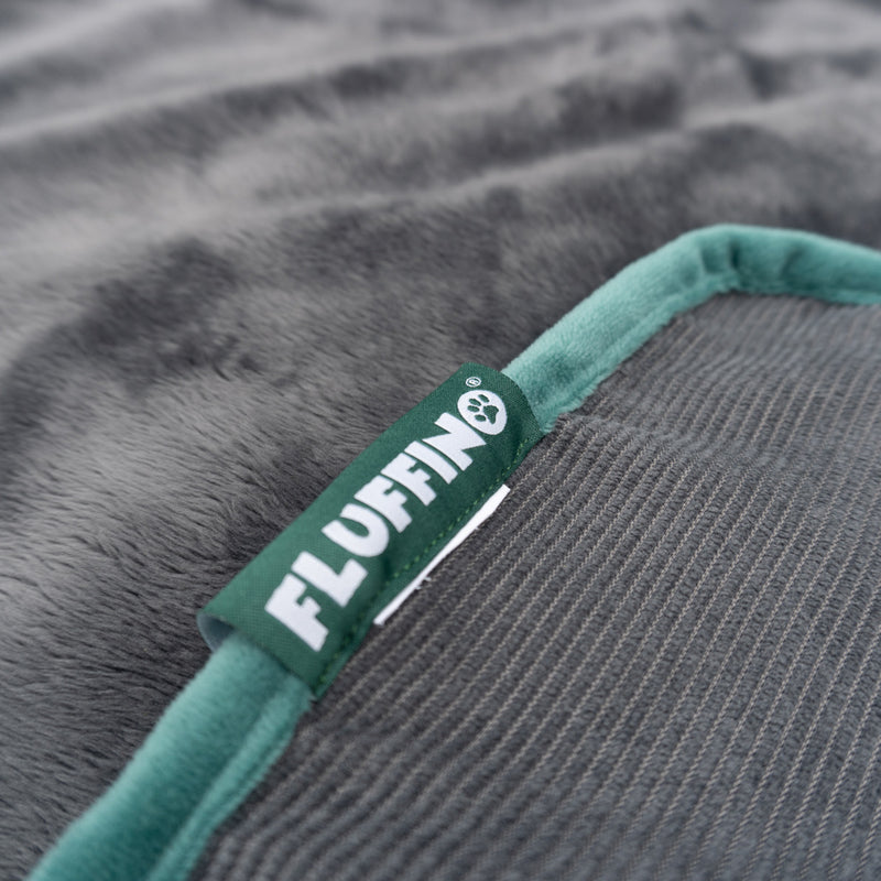 FLUFFINO® Hundedecke/ Wendedecke / Kuscheldecke - 150x100 cm - Grau, flauschig, wendbar, waschbar, moderne Hundedecke in Premiumqualität.