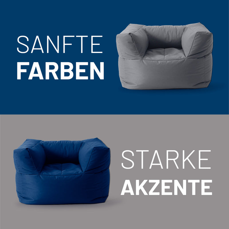 LUMALAND Sitzsack-Sofa Sessel - Kombinierbar mit dem Modularen System - 400 L - Navyblau