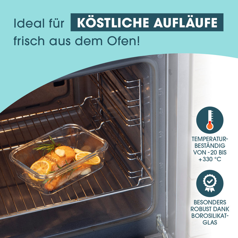 GOURMETmaxx Glas-Frischhaltedosen Klick-it - 900 ml