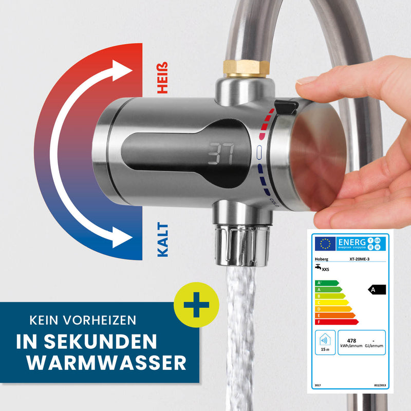 HOBERG Universal-Durchlauferhitzer - Sofort Warmwasser aus fast jedem Hahn