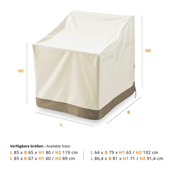 LUMALAND Abdeckung für Patio Stühle - 84,9 x 66,8 x 88,9 cm - Beige