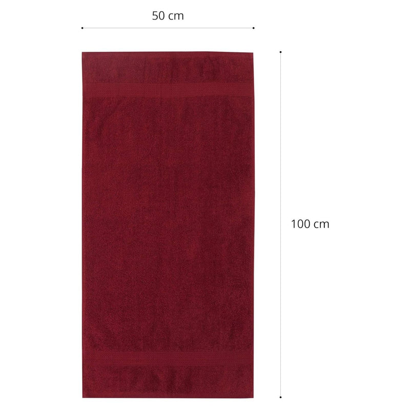 LUMALAND Premium Handtuch-Set - 4 Handtücher (50 x 100 cm) - Kirsch