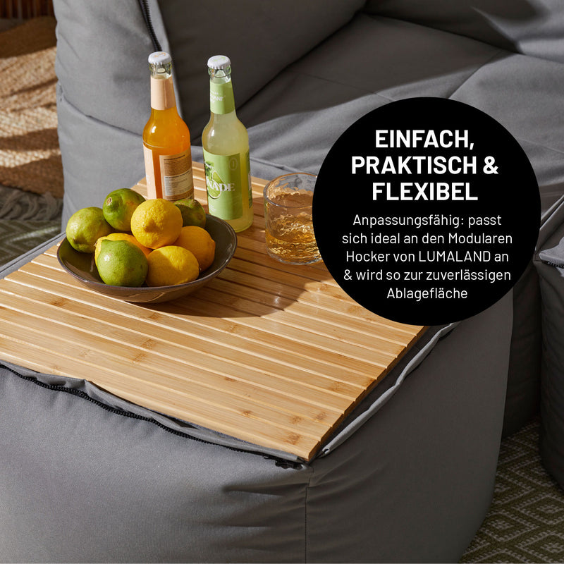 LUMALAND Bambusauflage für Modular-Hocker - 54 x 50 x 1 cm