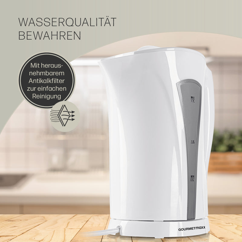 GOURMETmaxx Wasserkocher mit Kalkfilter - 1,7l