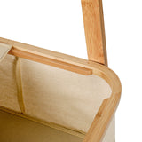 LUMALAND Kleiderständer aus Bambus - 159 x 60 x 45 cm, beige mit robustem Rahmen und integriertem Ablagefach für Schuhe und Accessoires.