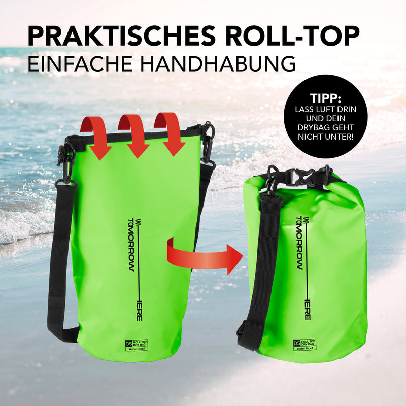 Where Tomorrow Dry Bag 5L - Style 02 - Grün