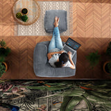 LUMALAND Modularer Sessel aus der Cord-Reihe, 96x72x70cm - Bezug soft & waschbar - Grau