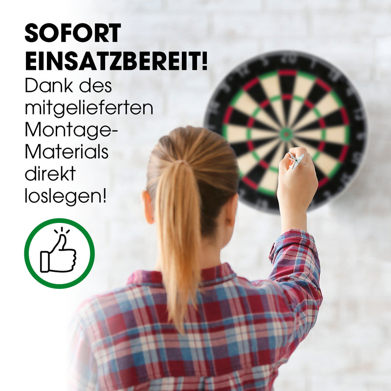 #DoYourDart Sisal-Dartscheibe - selbstschließende Faser - mit Surround & Pfeilen