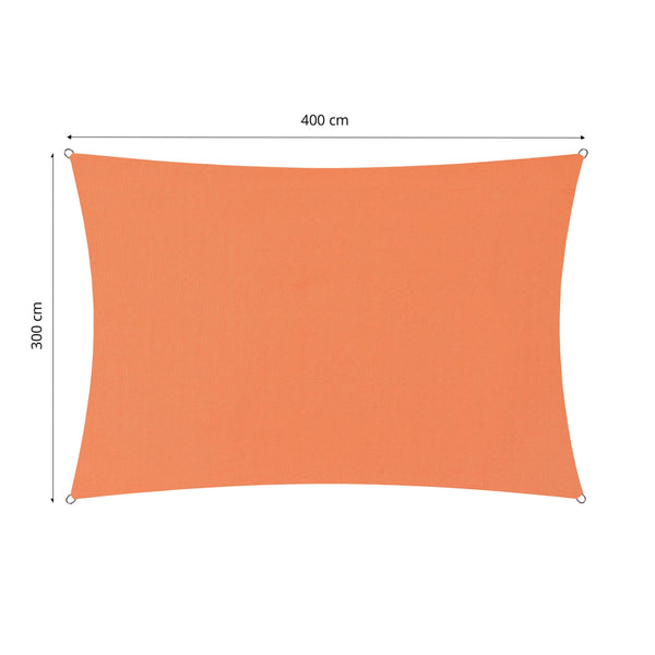 LUMALAND Sonnensegel Polyester - Rechteck 3 x 4 Meter - Orange