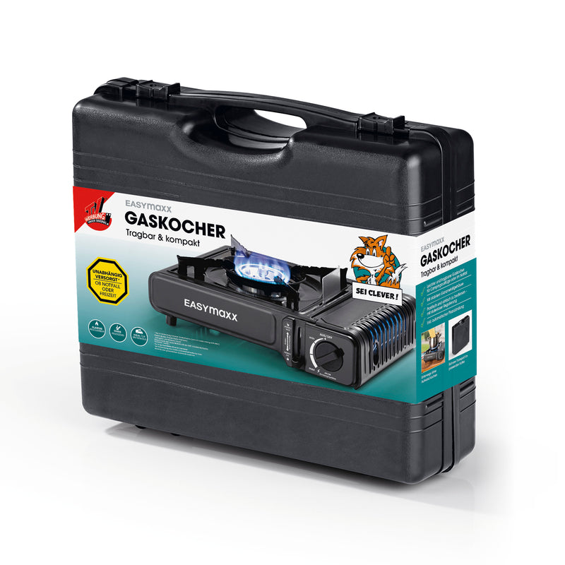 EASYmaxx Gaskocher tragbar 2500W - Schwarz