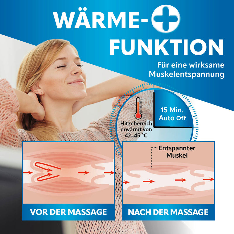 VITALmaxx Shiatsu-Massagegerät mit Wärme, Knet- & Druckmassage - 4 Massagebälle