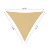 LUMALAND Sonnensegel Polyester - Dreieck 3 x 3 x 3 Meter - Sand