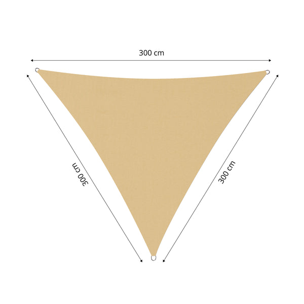 LUMALAND Sonnensegel Polyester - Dreieck 3 x 3 x 3 Meter - Sand