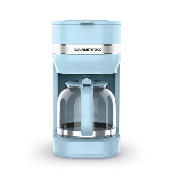 GOURMETmaxx Kaffeemaschine mit Glaskanne & Warmhaltefunktion, 1,5 l, blau, mit Antitropf und Wasserstandsanzeige für 10 Tassen.