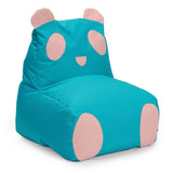 LUMALAND Kindersitzsack Animal Line Panda - Türkis/Pastell Pink