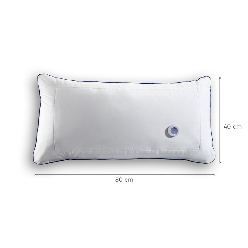 VITALmaxx Wasserkissen 80x40 cm weiß/grau mit integriertem Wassertank und regulierbarem Härtegrad für optimalen Komfort.