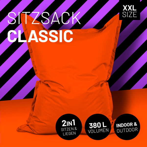 LUMALAND Sitzsack Classic XXL (380 L) - In- & outdoor - Orange