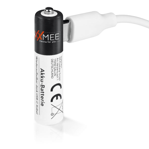 MAXXMEE Batterien wiederaufladbar AAA - 4er-Set