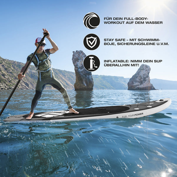 FitEngine Trip SUP-Board Set (Allrounder) - 12'- inkl. Kajak-Sitz und LED SUP-Board-Beleuchtung