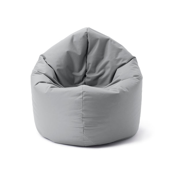 LUMALAND Sitzsack Drops (300 L) silbergrau, robuster In- & Outdoor-Sitzsack mit EPS-Füllung und verdecktem Reißverschluss.