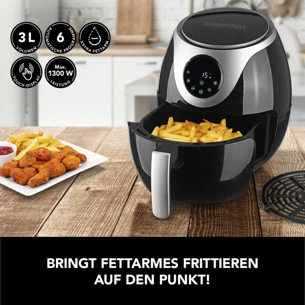 GOURMETmaxx Heißluft-Fritteuse Digital - 3l Fassungsvermögen - schwarz