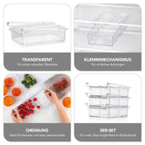 GOURMETmaxx Klemm-Schublade für Kühlschrank 3er-Set - transparent