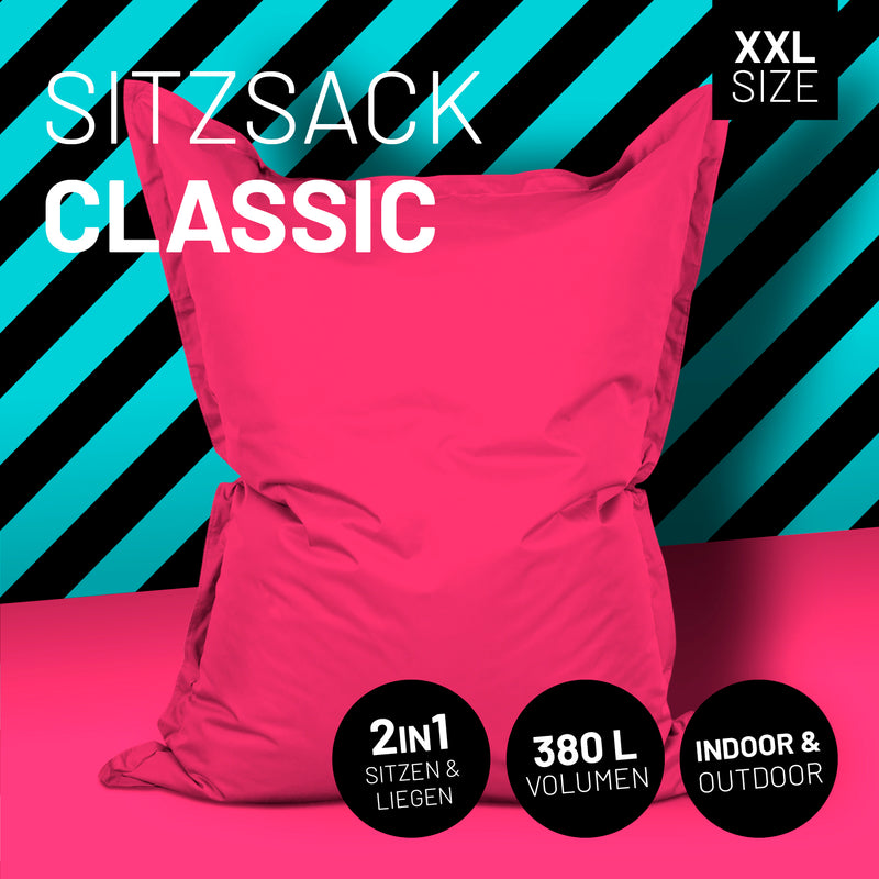 LUMALAND Sitzsack Classic XXL (380 L) - In- & outdoor - Pink