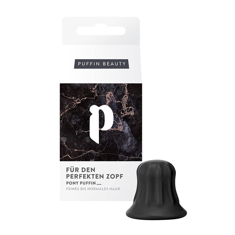 PONY PUFFIN Onyx - Schwarz - Für Alle Haarfarben - Fülliger Pferdeschwanz - Frisurenhilfe