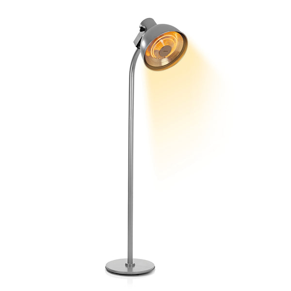 Hoberg Infrarot-Heizstrahler mit Standfuß im Lampen-Design, einstellbare Heizstufen und verstellbarer Lampenkopf bis 50°