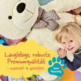 LUMALAND XXL-Teddy mit Kulleraugen - 120 cm - Braun