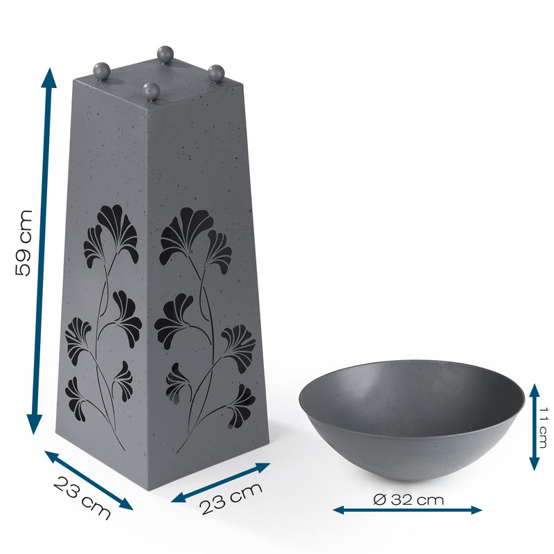 Hoberg LED Pflanzsäule in Beton-Optik - 23 x 23 x 70 cm