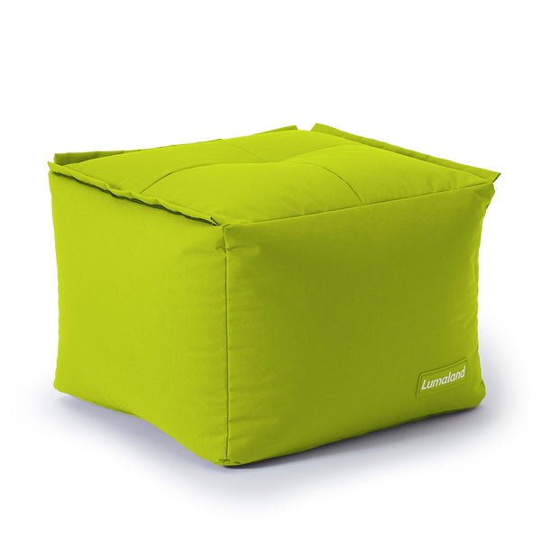 LUMALAND Sitzsack-Hocker Apfelgrün, modular, 200 L, 3-seitiger Reißverschluss, pflegeleicht, langlebig mit EPS-Perlenfüllung.