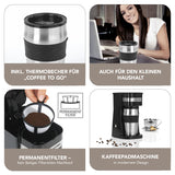 GOURMETmaxx Single-Kaffeemaschine mit Thermobecher - schwarz/Edelstahl