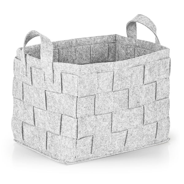 N8WERK Filz-Aufbewahrungstasche M - 35 x 25 x 25 cm - Hellgrau