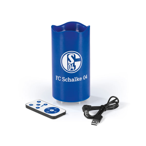 S04 LED-Echtwachskerze Projektor - 3 Geschwindigkeitsstufen - Blau mit Logo