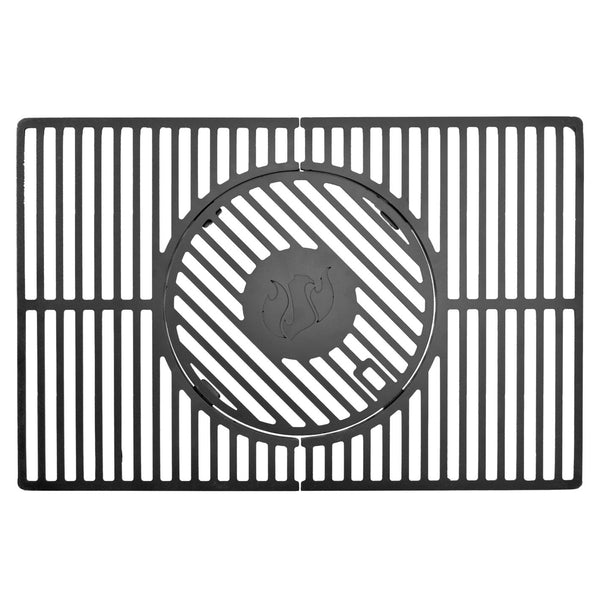 LANDMANN Modulus Grillrostsystem Triton 2.1 aus emailliertem Gusseisen, modularer Basiseinsatz, Maße 48x44x2 cm.