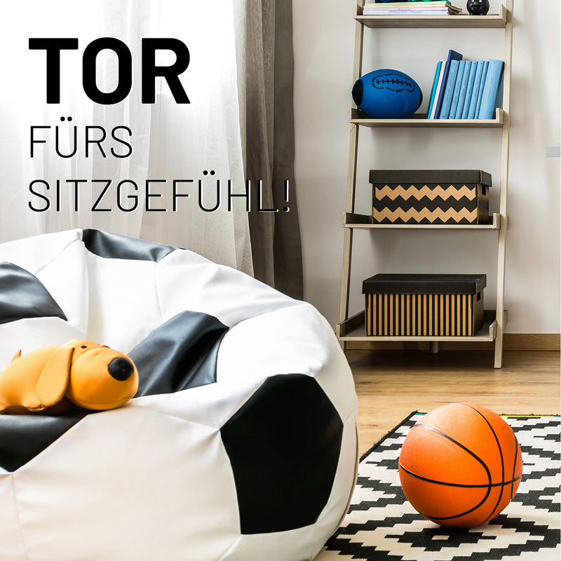 LUMALAND Luxury Fußball Sitzsack -  Hochwertiges Fußballsitzkissen aus der Comfortline - klein