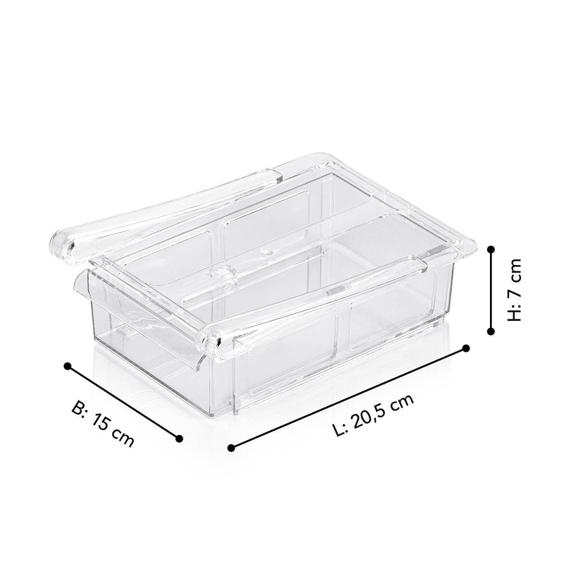 GOURMETmaxx Klemm-Schublade für Kühlschrank 3er-Set - transparent