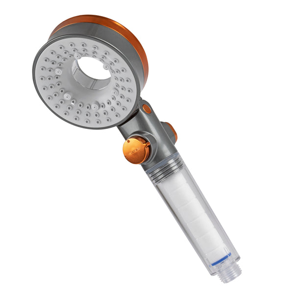 EASYmaxx Duschkopf „Water-Control“ mit Spar- & Stopp-Funktion, 3 Strahl-Modi und doppelseitiger Wasserausgabe.